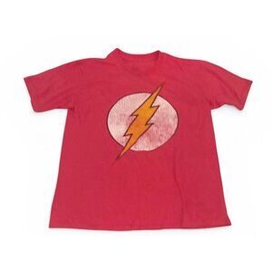 DC Comics The Flash Logo T Shirt Mens M Red Distressed Graphic Tee